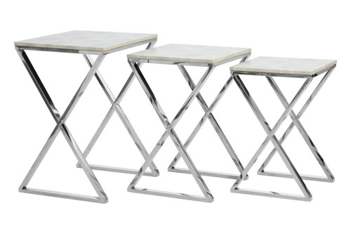 Cardona Nest of Three Shagreen Effect Tables