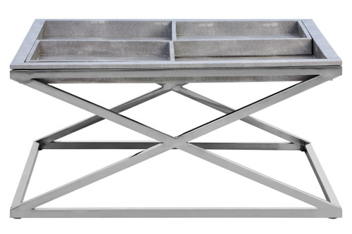 Cardona Grey Shagreen Effect Tray Coffee Table