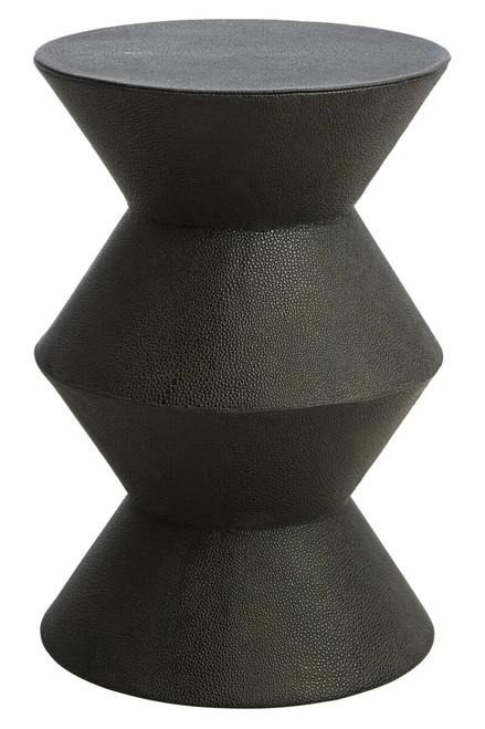 Cardona Black Shagreen Effect Side Table