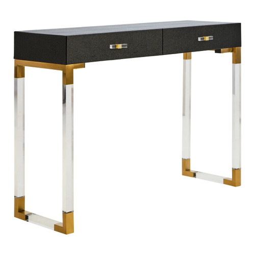 Cardona Black Shagreen Effect 2 Drawer Console Table
