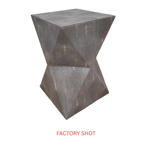 Cardona Grey Shagreen Effect Side Table