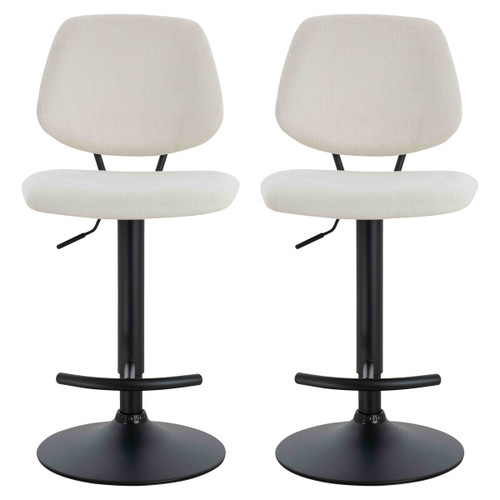 Maxwell Set of 2 Beige Textured Fabric Bar Chairs