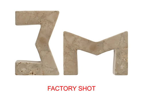 Tibor Travertine Set of Two Sigma Bookends