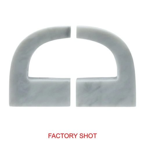 Zoro White Marble Set of Two Comma Bookends