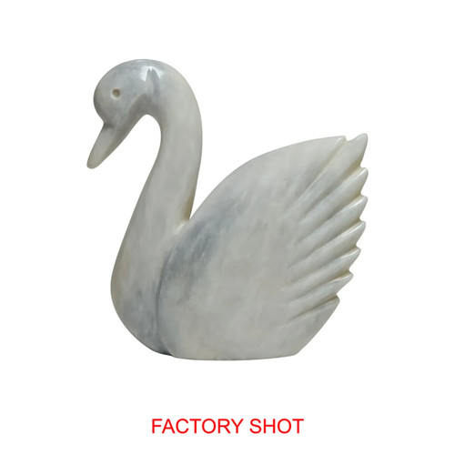 Zoro White Marble Decorative Swan