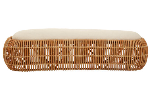 Manado Natural Rattan Long Bench with Cushion
