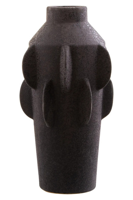 Sidra Large Black Textured Vase