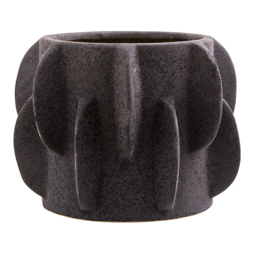 Sidra Small Black Textured Planter
