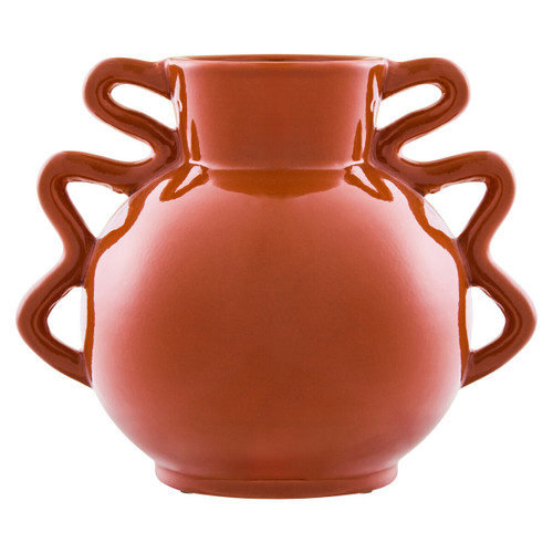Sonata Small Burnt Orange Vase with Abstract Handles