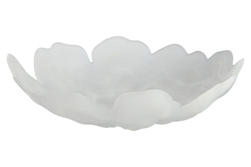 Galene Fluted White Glass Plate