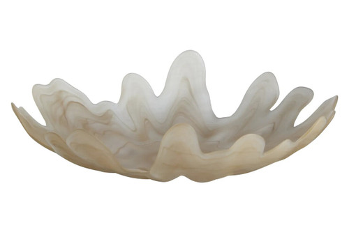 Galene Fluted Natural Glass Plate