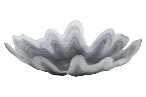Galene Fluted Grey Glass Plate