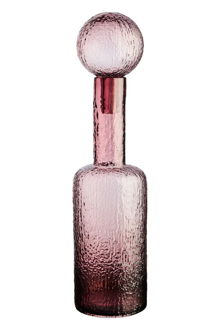 Galea Large Textured Pink Glass Bottle