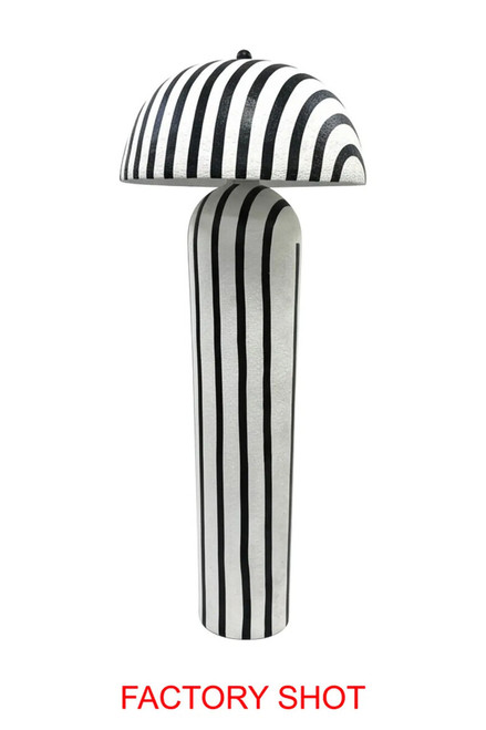 Carta Black and White Stripe Papier Mache Domed Floor Lamp