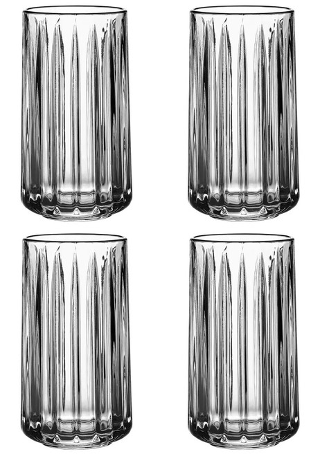 Beaufort Set of Four 350ml Ribbed Hi Ball Glasses