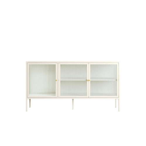 Addison Warm White Metal Fluted Glass Door Sideboard