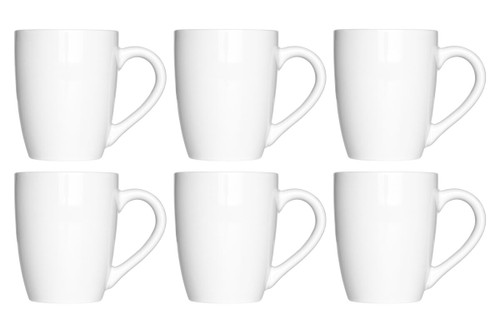 Elmira Set of 6 Tapered White Mugs 13ml