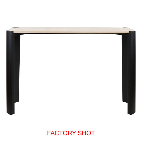 Palermo Cream Marble Top and Black Acacia Wood Console Table