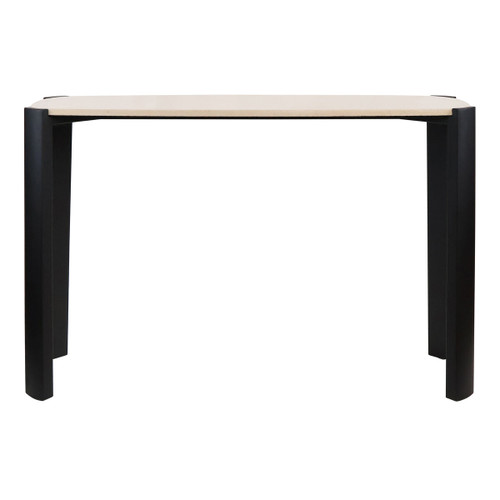 Palermo Cream Marble Top and Black Acacia Wood Console Table