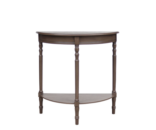 Heritage Dark Brown Half Moon Wooden Console Table
