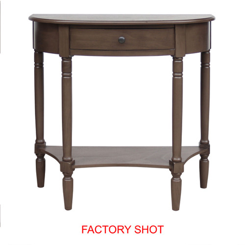 Heritage Dark Brown Wood One Drawer Console Table