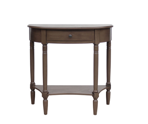 Heritage Dark Brown One Drawer Wooden Console Table