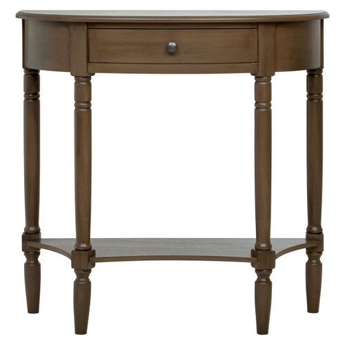 Heritage Dark Brown One Drawer Wooden Console Table