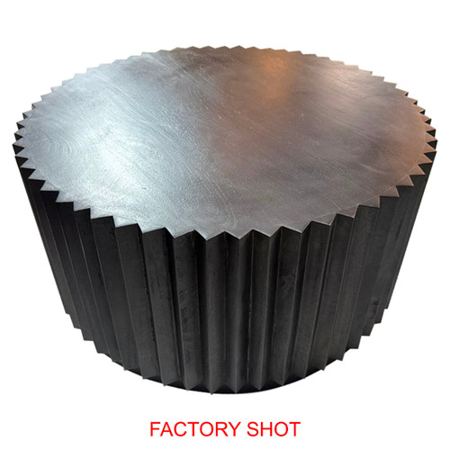 Barto Round Black Finish Mango Wood Ridge Carve Detail Coffee Table