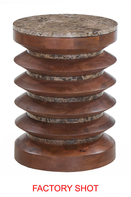 Barola Marble Top with Mango Wood Side Table and Stool
