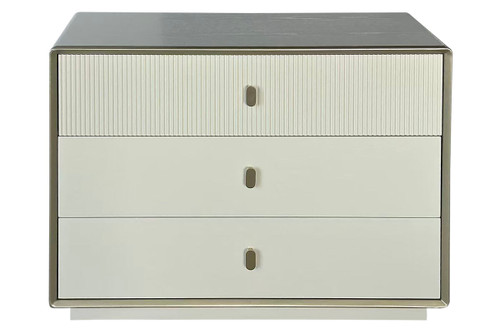 Dorsino Ivory Wood Veneer Three Drawer Chest