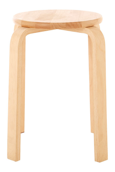 Heva Tropical Hevea Wood Stackable Round Stool