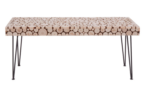 Lacuna Fir Wood Disc Mosaic Coffee Table