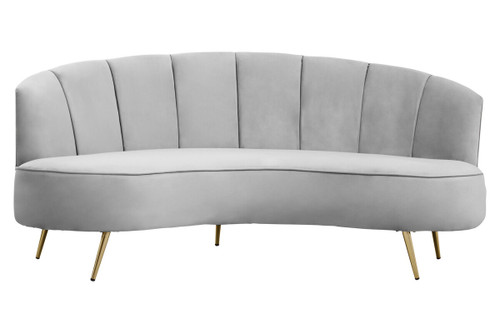 Hasna Three Seat Grey Velvet Sofa