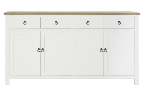Hampstead White Sideboard with Oak Wood Top