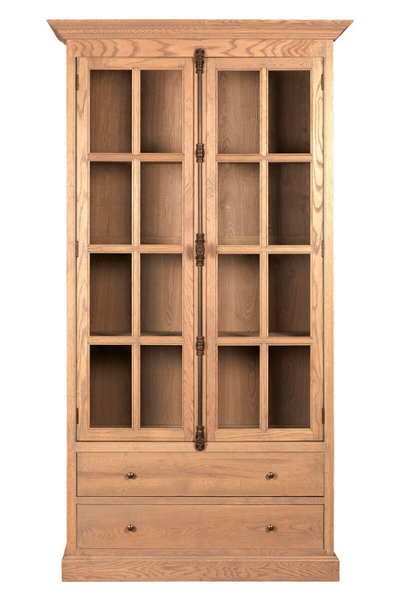 Lyon Washed Grey Finish Oak Wood Tall Cabinet