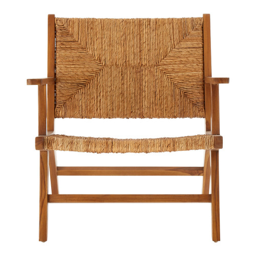 Lovina Wood and Natural Rattan Armchair