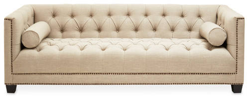 Surina 3 Seat Stone Fabric Sofa
