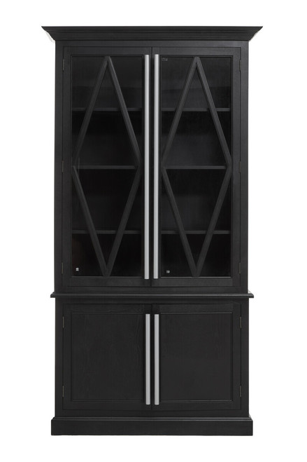 Lyon Black Oak Wood Tall Cabinet