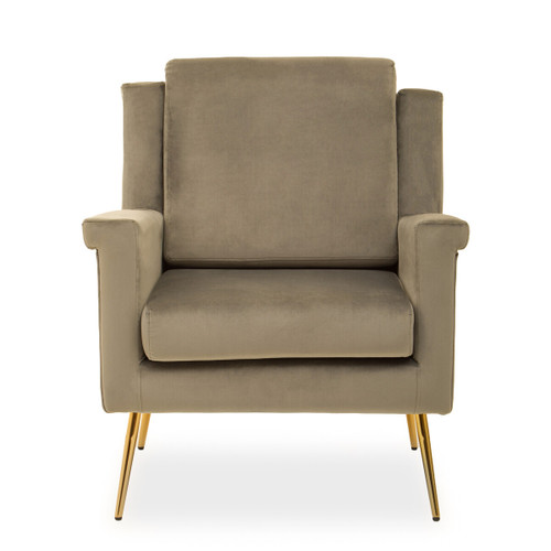 Salma Mink Velvet Armchair with Gold Legs