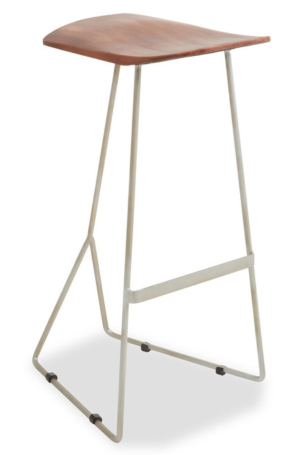 Nandri Acacia Wood with Antique Silver Frame Bar Stool