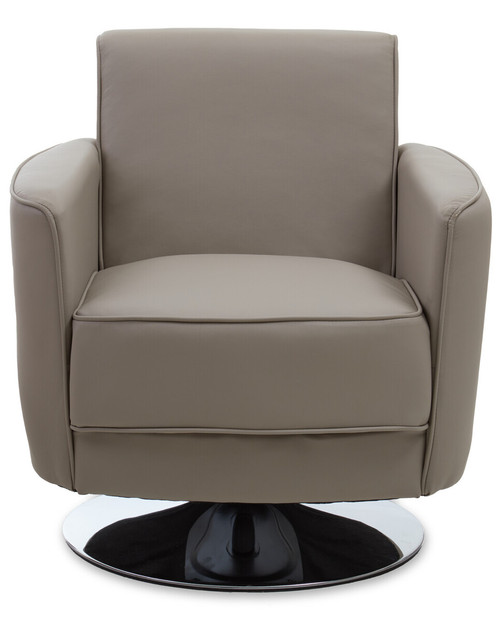 Wester Mink Leather Effect Swivel Chair
