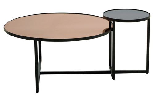 Cercle Smoked Mirror 2 Tier Coffee Table