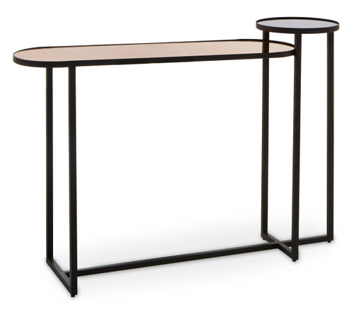 Cercle Smoked Mirror 2 Tier Console Table