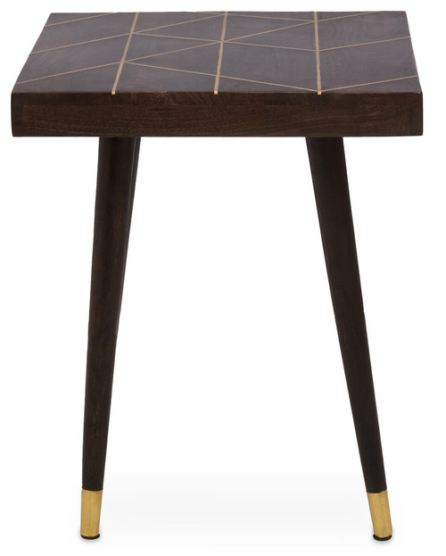 Naro Mango Wood and Gold Tip Legs Side Table