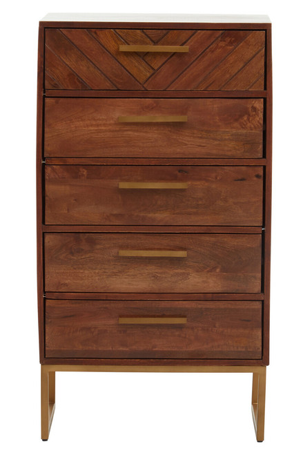 Gaya Mango Wood Chest of 5 Drawers