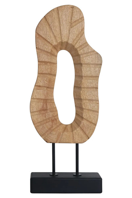 Westo Natural Carved Mango Wood Sculpture with Black Base