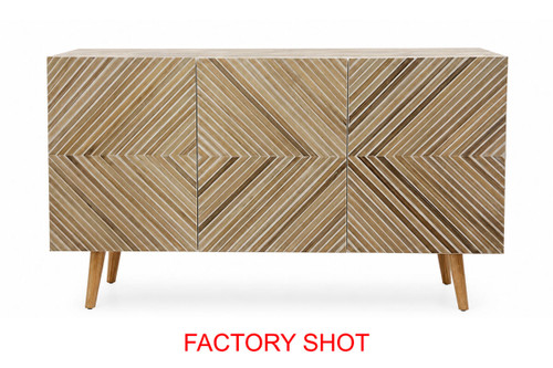 Bambou Cream Bamboo Inlay Three Door Sideboard