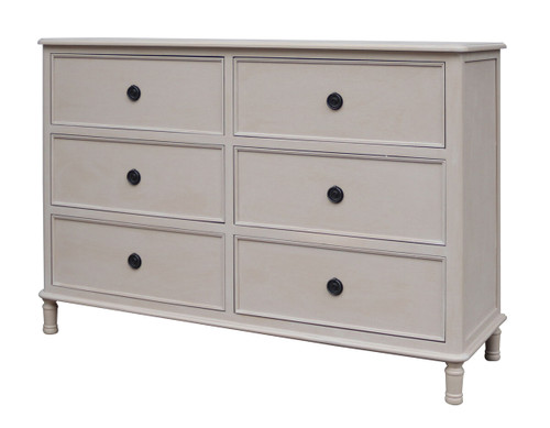 Heritage Taupe Wooden Chest of Six Drawers