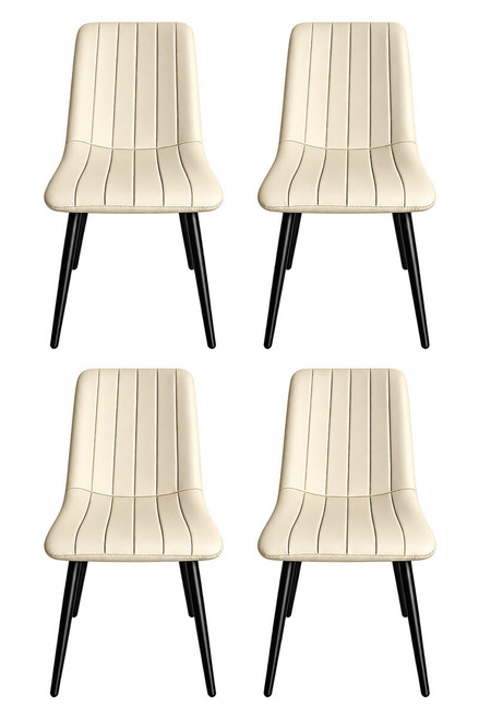 Tiana Cappuccino Faux Leather Set of 4 Dining Chairs