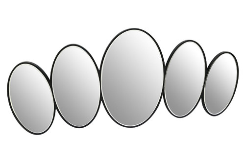 Tenby Black Frame Pebble Design Wall Mirror
